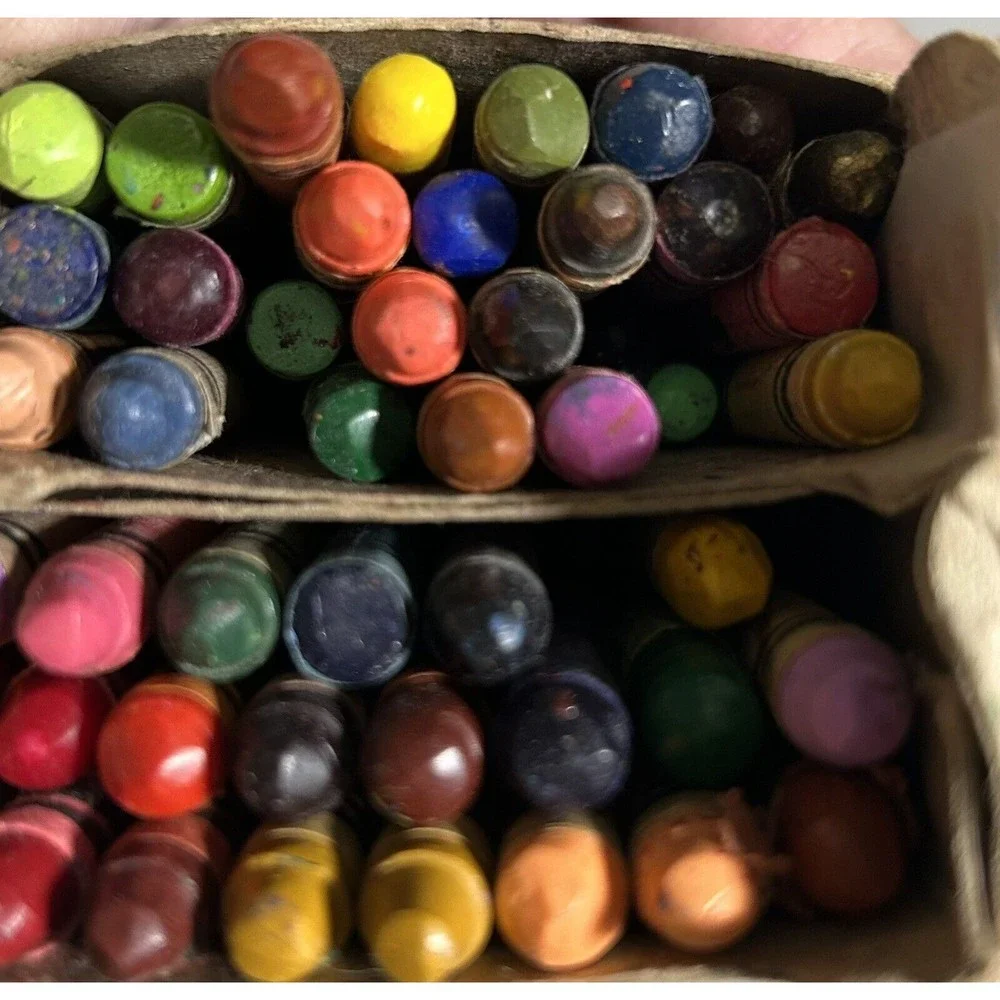 Vintage 80s Crayola Crayons 48 Pack Binney & Smith Retired Colors - READ